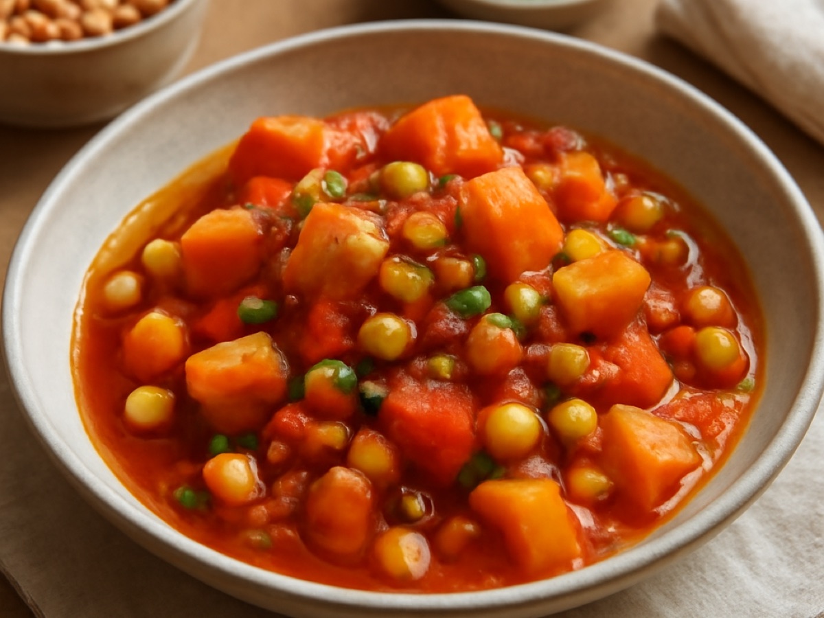 Vegetarische Kichererbsen-Tajine mit Kürbis und Tomaten