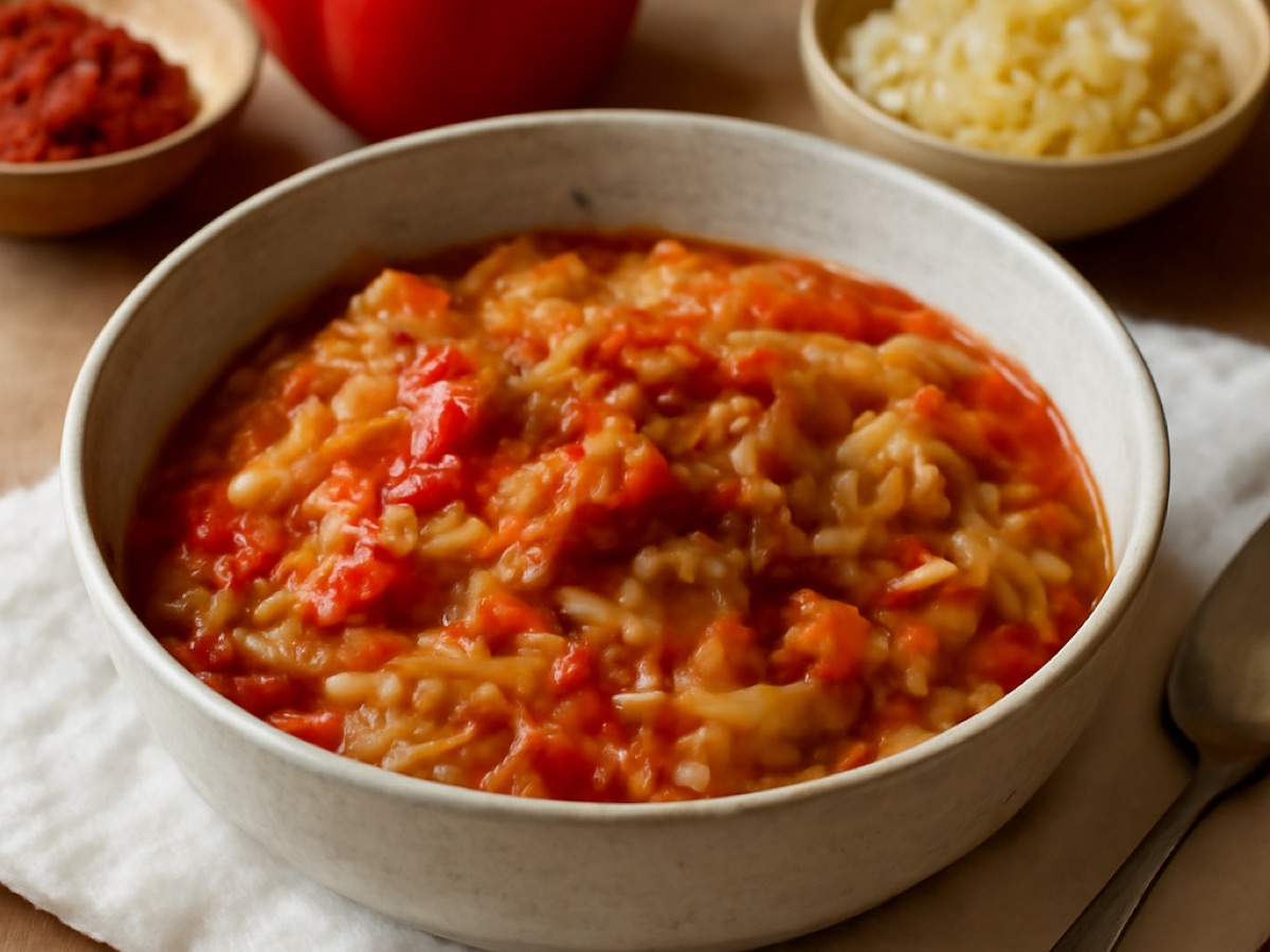 Vegetarischer Ungarischer Krauteintopf mit Paprika