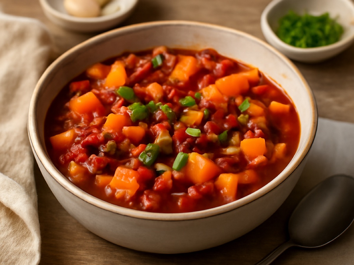 Vegetarisches Süßkartoffel-Chili aus dem Topf
