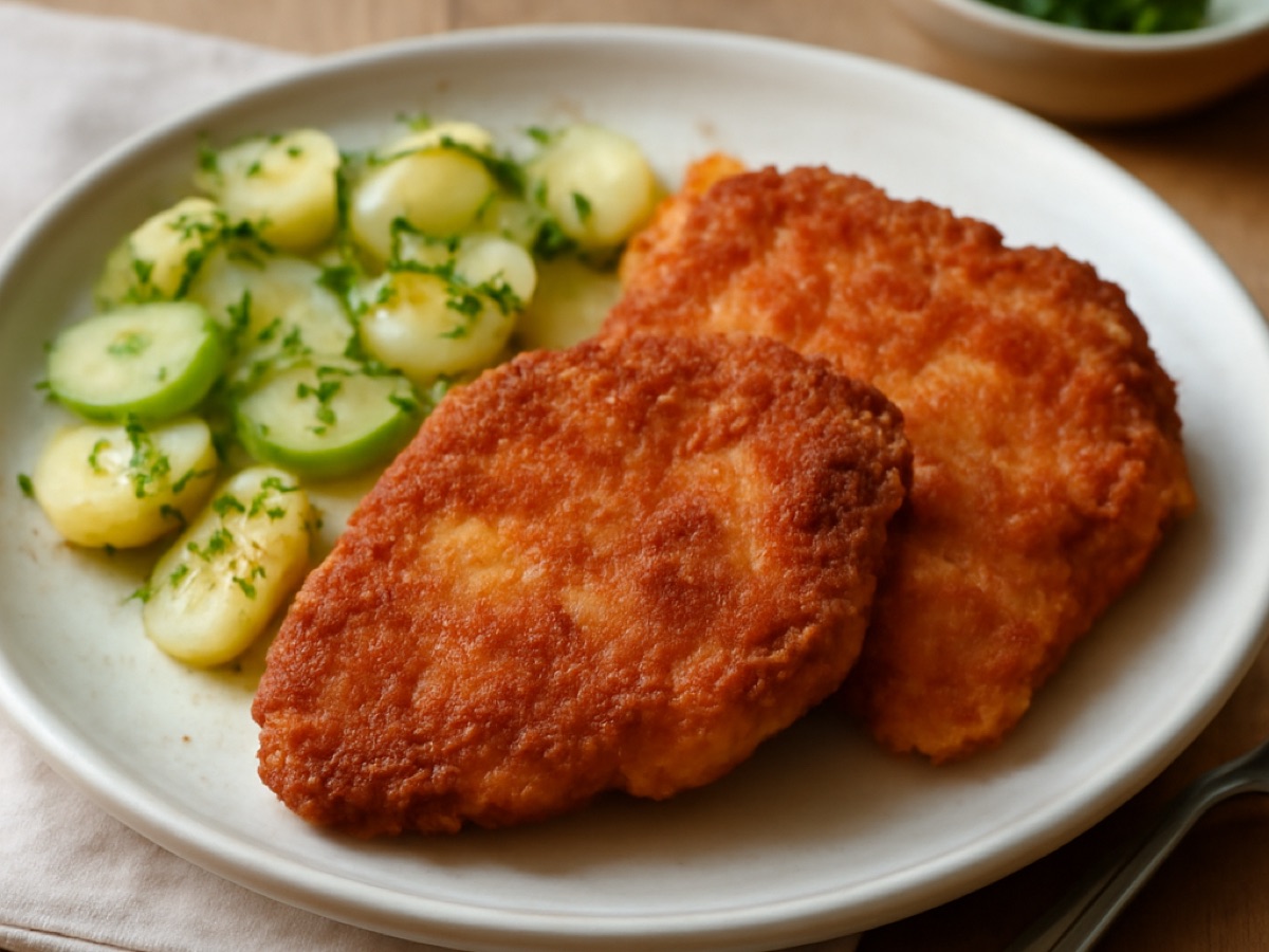 Wiener Backhendl mit Kartoffel-Gurkensalat