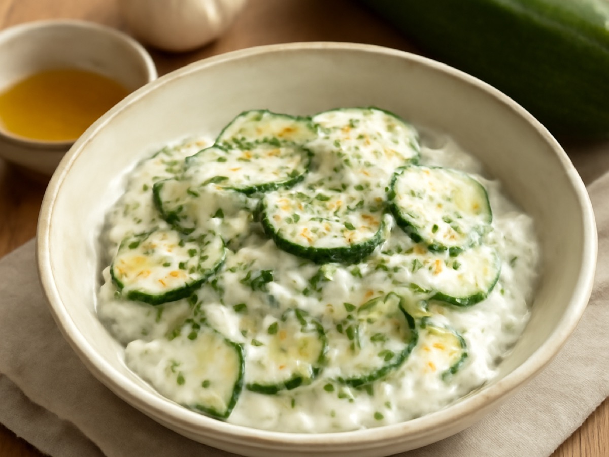 Yoğurtlu Kabak Salatası – Zucchinisalat mit Joghurt