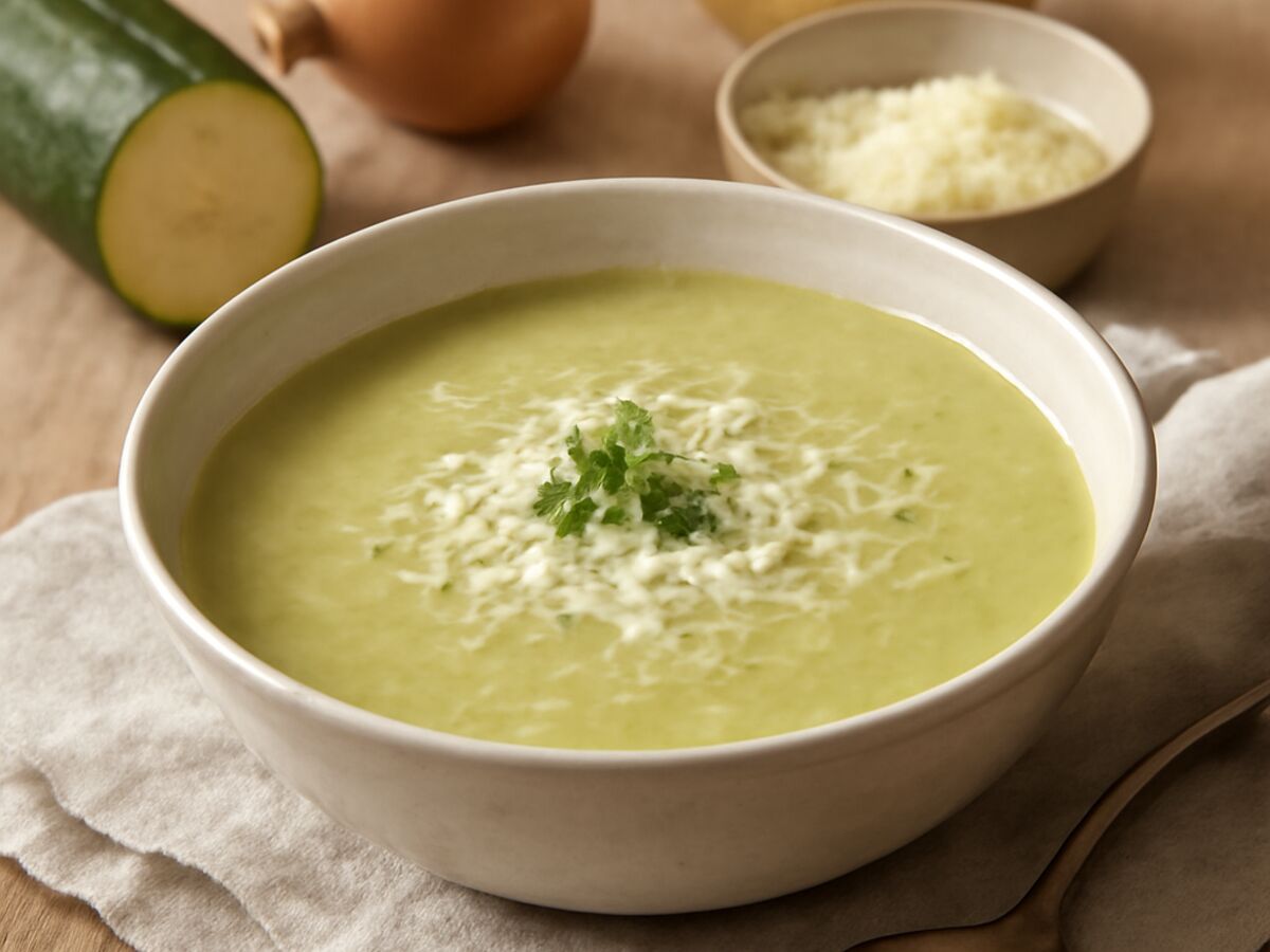 Zucchini-Suppe mit Parmesan