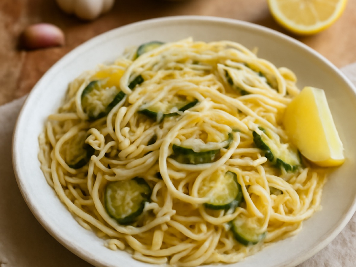 Nudeln mit Zucchini und Zitrone