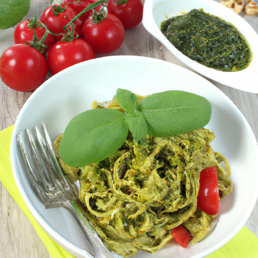 Pesto-Nudeln mit getrockneten Tomaten und Spinat - Fetti.de