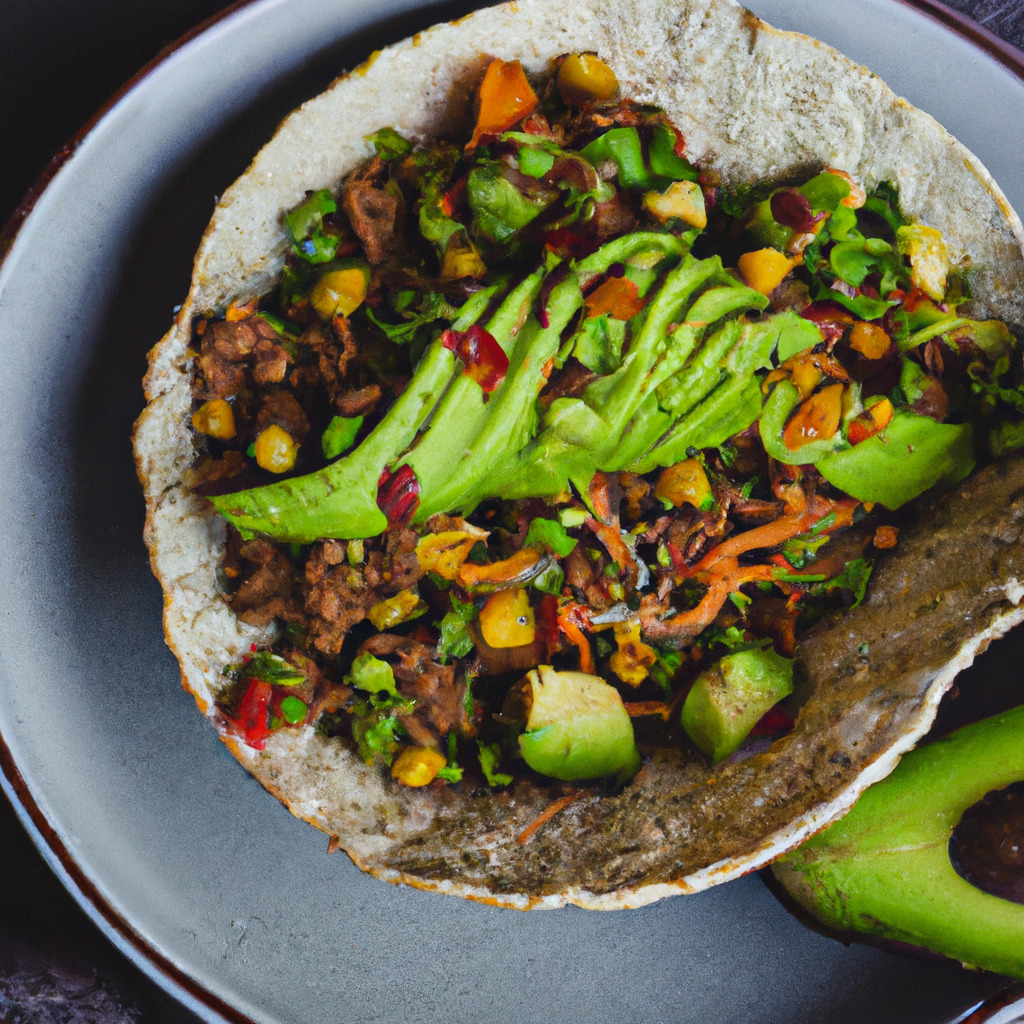 Vegane Taco Bowl mit Avocado-Limetten-Dressing - Fetti.de