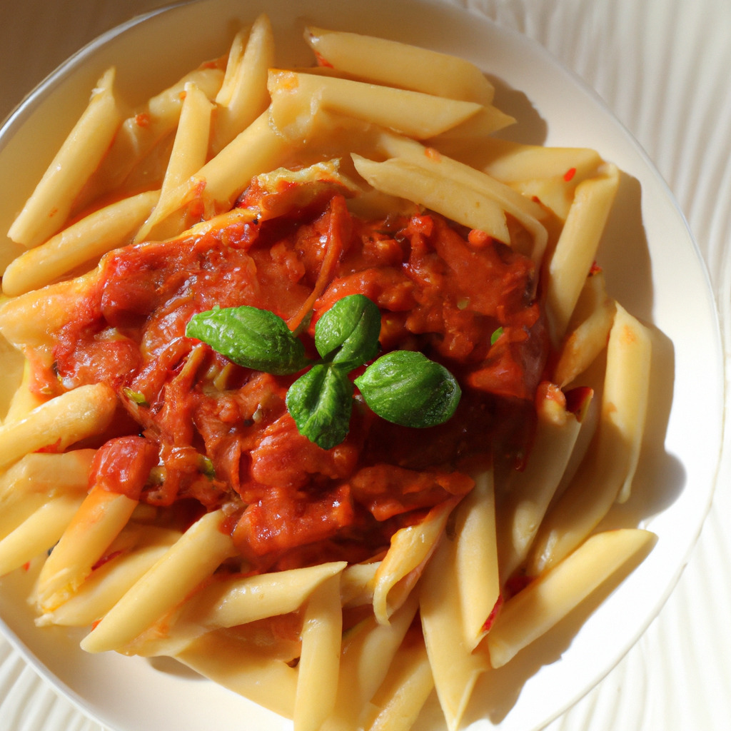 Pasta mit Tomatensoße und Basilikum - Fetti.de