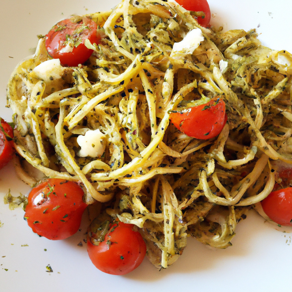 Pesto-Nudeln mit gerösteten Kirschtomaten - Fetti.de